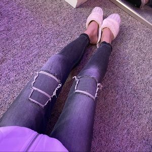 Dark Grey Cropped Skinny Jeans